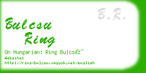 bulcsu ring business card